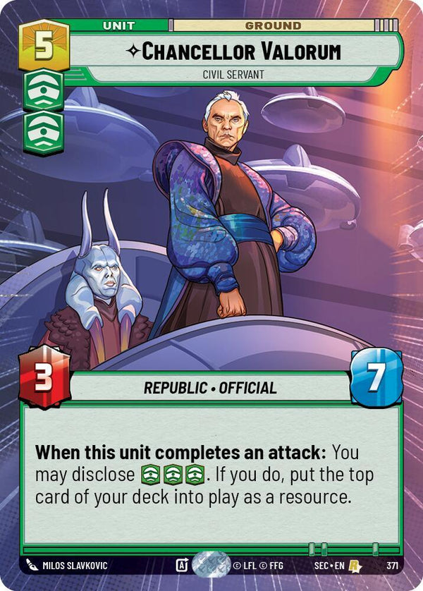 Chancellor Valorum - Civil Servant (Hyperspace) (SEC 371) - Star Wars Unlimited