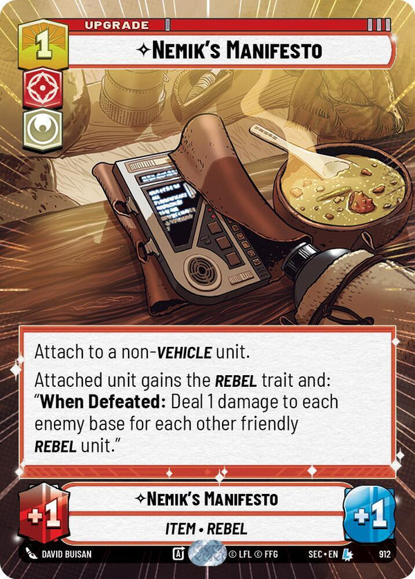 Nemik's Manifesto (Hyperspace Foil) - Star Wars Unlimited