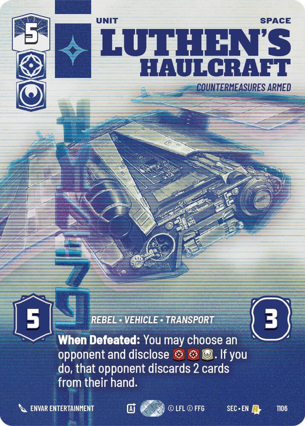Luthen's Haulcraft - Countermeasures Armed (Prestige Foil) (SEC 1106) - Star Wars Unlimited