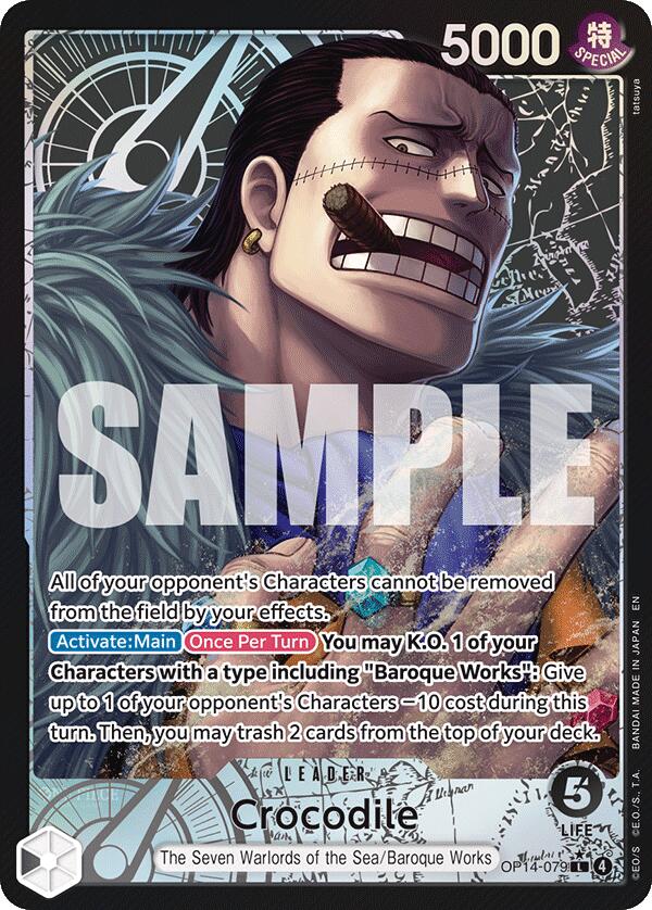 Crocodile (OP14-079) (Alternate Art) [The Azure Sea's Seven]