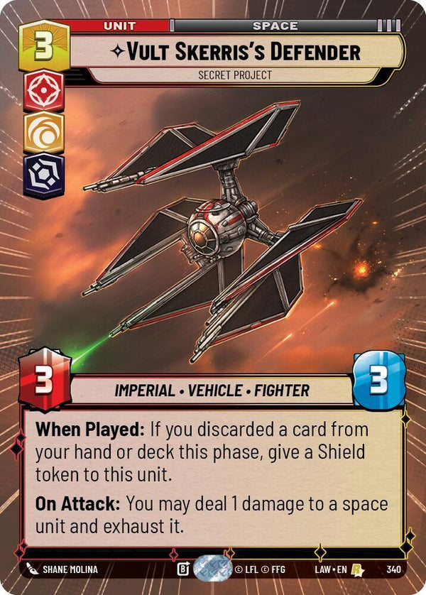 Vult Skerris's Defender - Secret Project (Hyperspace) - Star Wars Unlimited