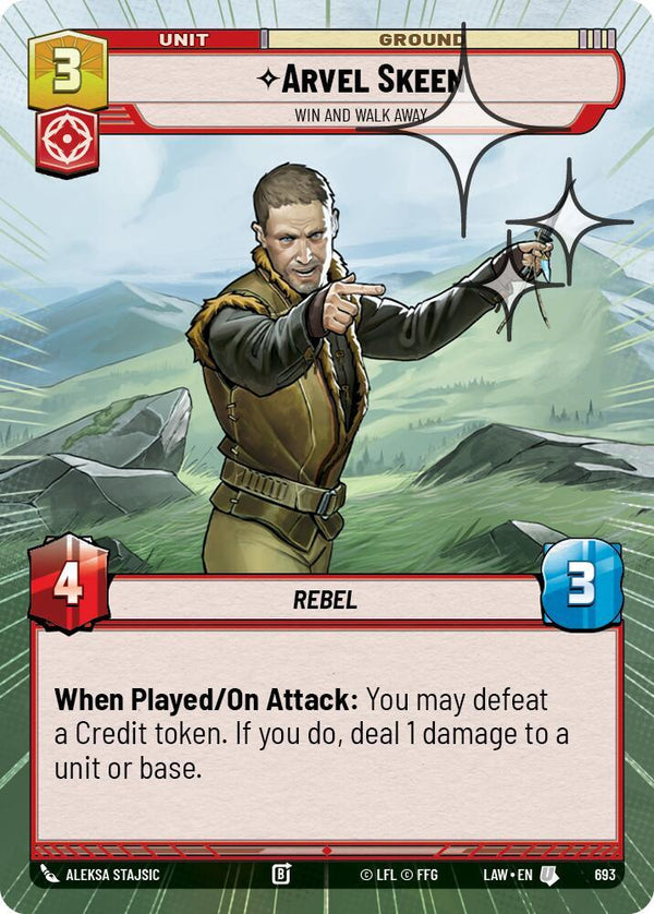 Arvel Skeen - Win and Walk Away (Hyperspace Foil) - Star Wars Unlimited