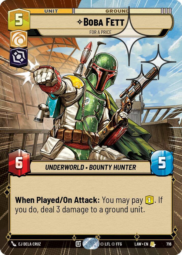 Boba Fett - For a Price (Hyperspace Foil) - Star Wars Unlimited