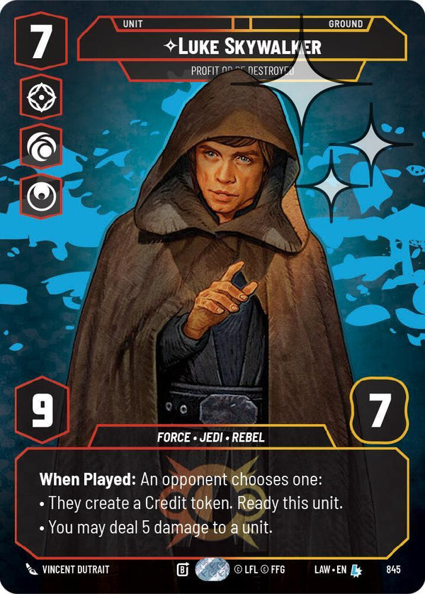Luke Skywalker - Profit or Be Destroyed (Prestige Foil) - Star Wars Unlimited