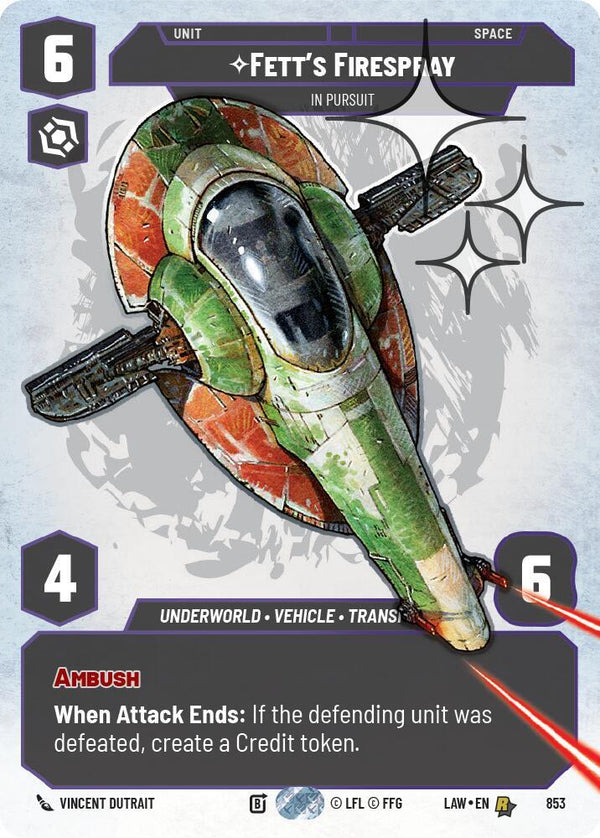 Fett's Firespray - In Pursuit (Prestige Foil) - Star Wars Unlimited