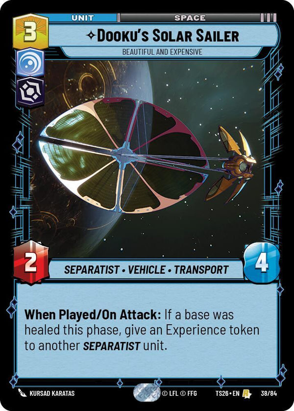 Dooku's Solar Sailer - Beautiful and Expensive - Star Wars Unlimited