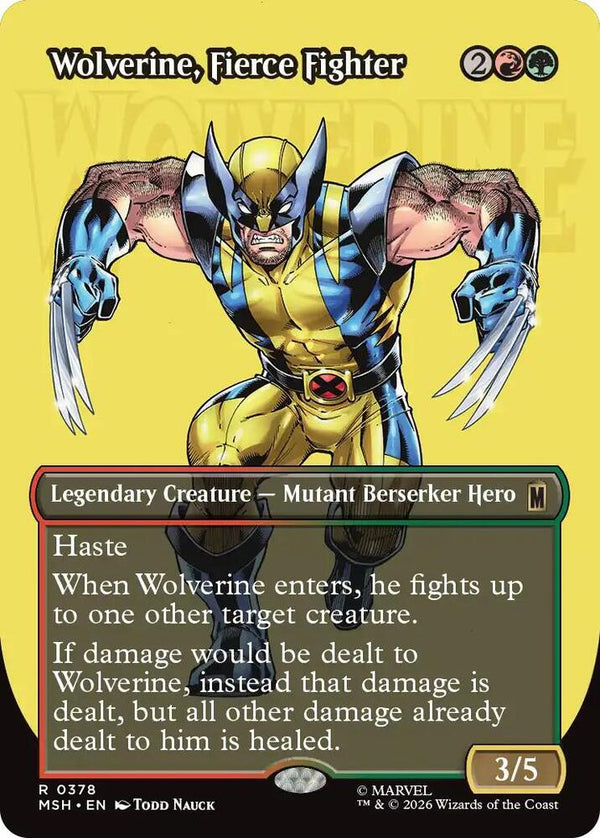 Wolverine, Fierce Fighter (Borderless) - Magic: The Gathering