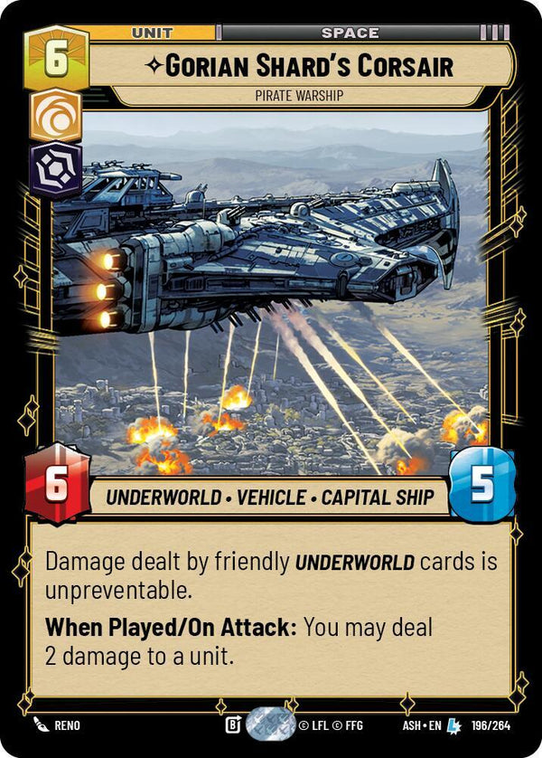 Gorian Shard's Corsair - Pirate Warship - Star Wars Unlimited