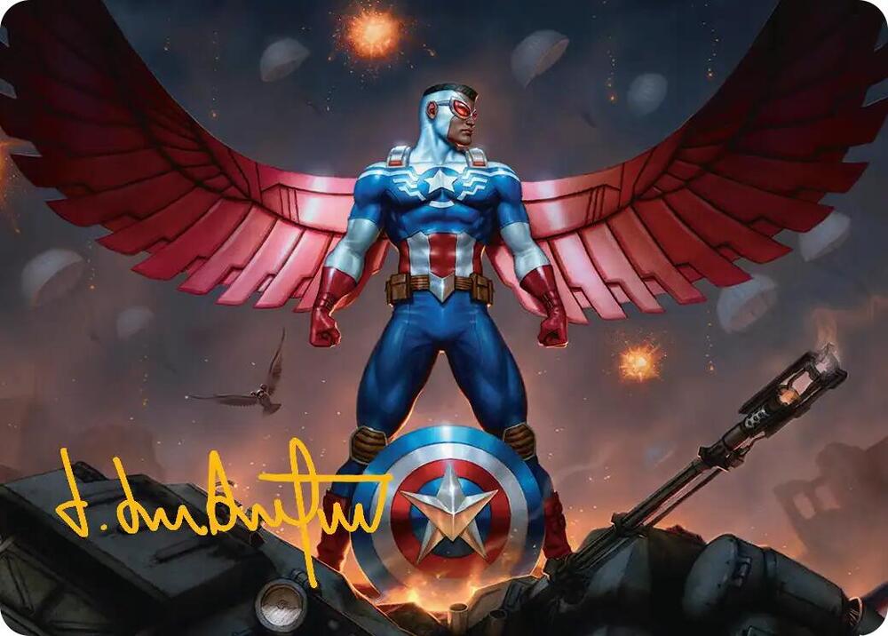 Captain America, Wings of Freedom Art Card (2/45) (Gold-Stamped Signature)