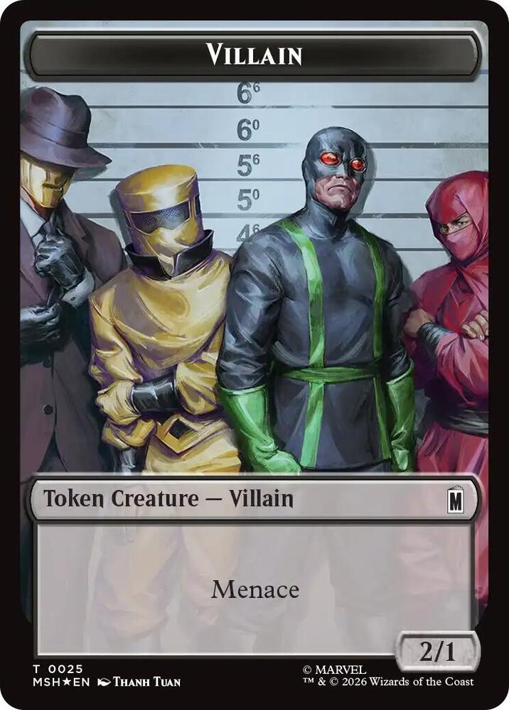 Villain (0025) // Robot Villain (0026) Double-Sided Token (Surge Foil)