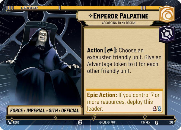 Emperor Palpatine - According to My Design (Hyperspace) - Star Wars Unlimited