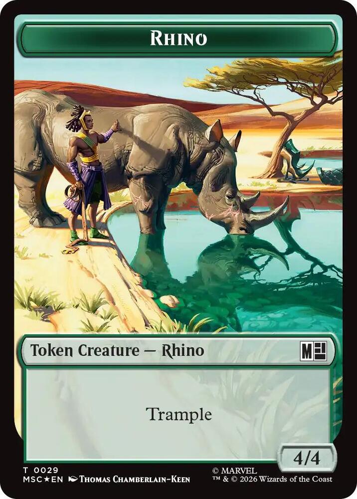 Rhino (0029) // Beast (0027) Double-Sided Token (Surge Foil)