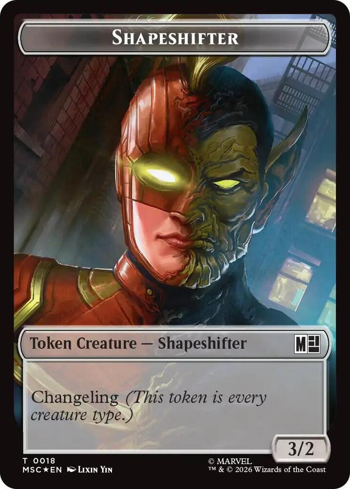 Shapeshifter (0018) // Villain (0025) Double-Sided Token (Surge Foil)