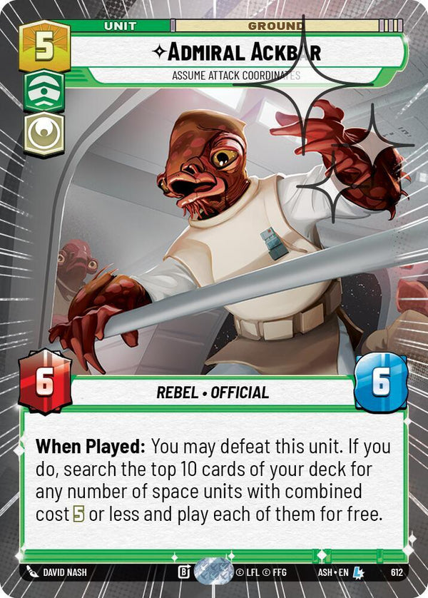Admiral Ackbar - Assume Attack Coordinates (Hyperspace Foil) - Star Wars Unlimited