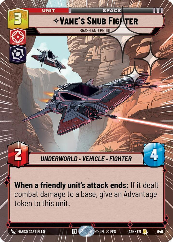 Vane's Snub Fighter - Brash and Proud (Hyperspace Foil) - Star Wars Unlimited