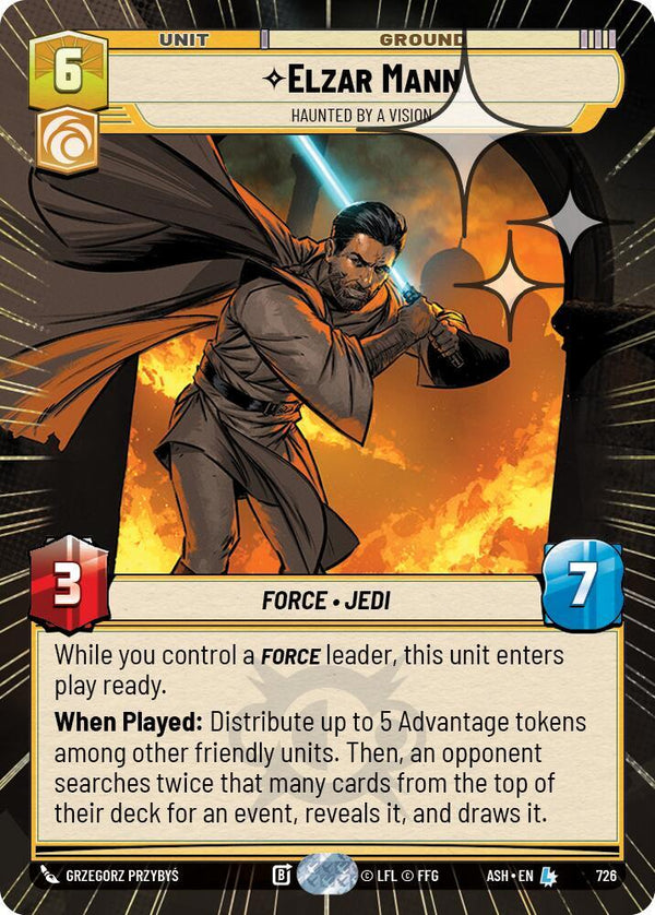 Elzar Mann - Haunted by a Vision (Hyperspace Foil) - Star Wars Unlimited