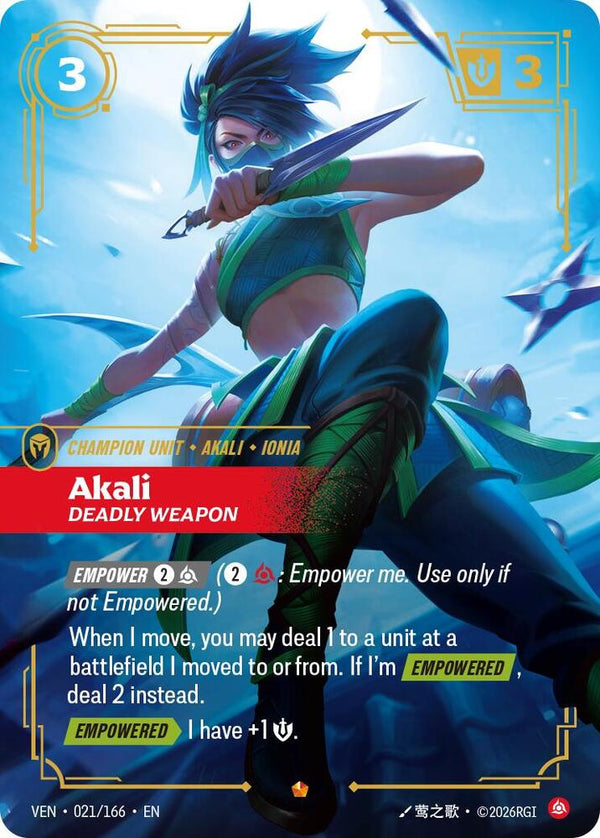Akali - Deadly Weapon - Riftbound: League of Legends TCG