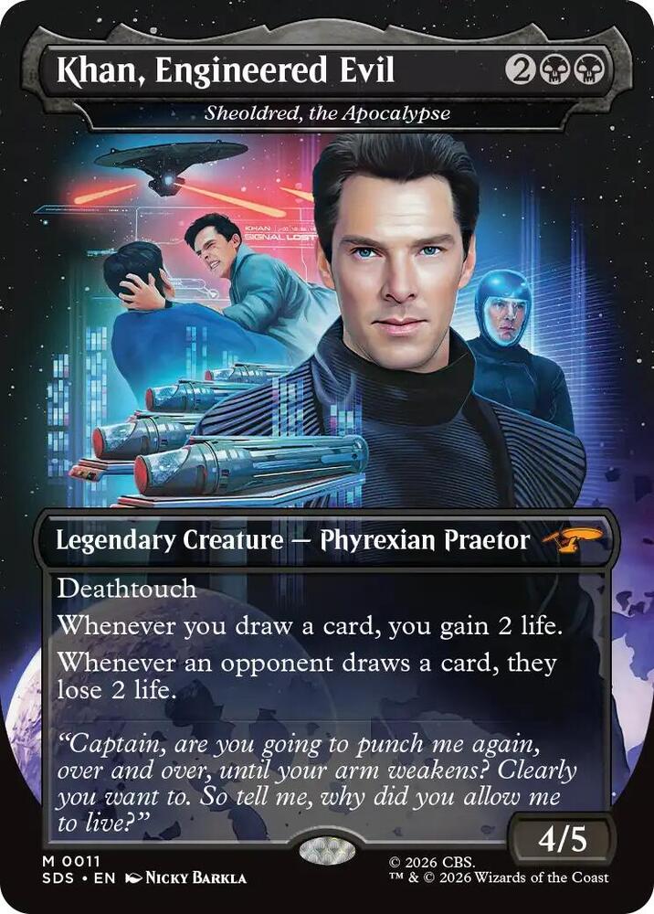 Khan, Engineered Evil - Sheoldred, the Apocalypse (Borderless)