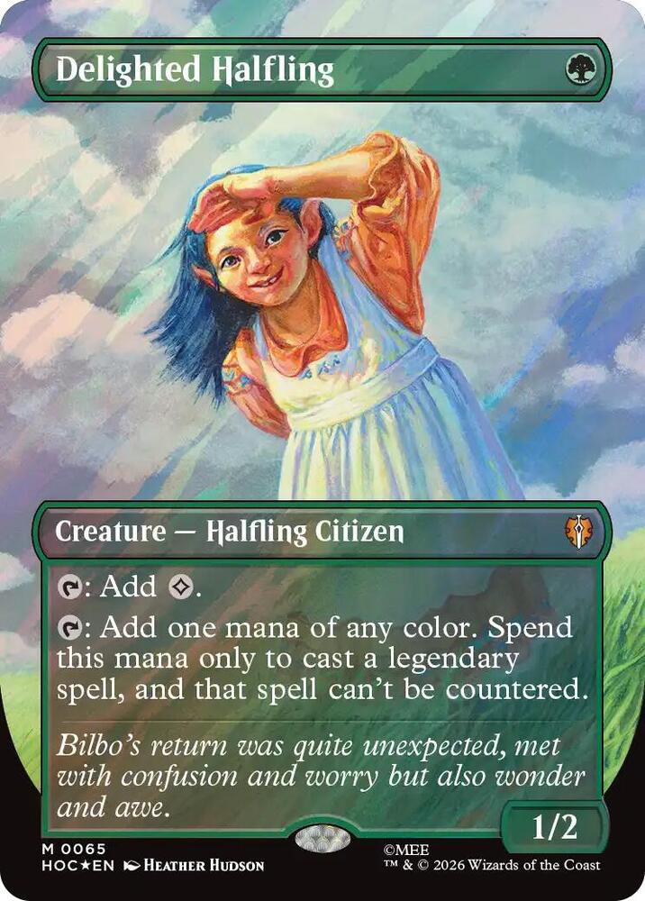 Delighted Halfling (Borderless) (Surge Foil)