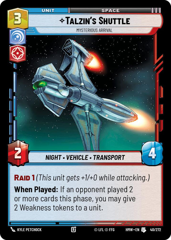 Talzin's Shuttle - Mysterious Arrival (HMW 40/272) - Star Wars Unlimited
