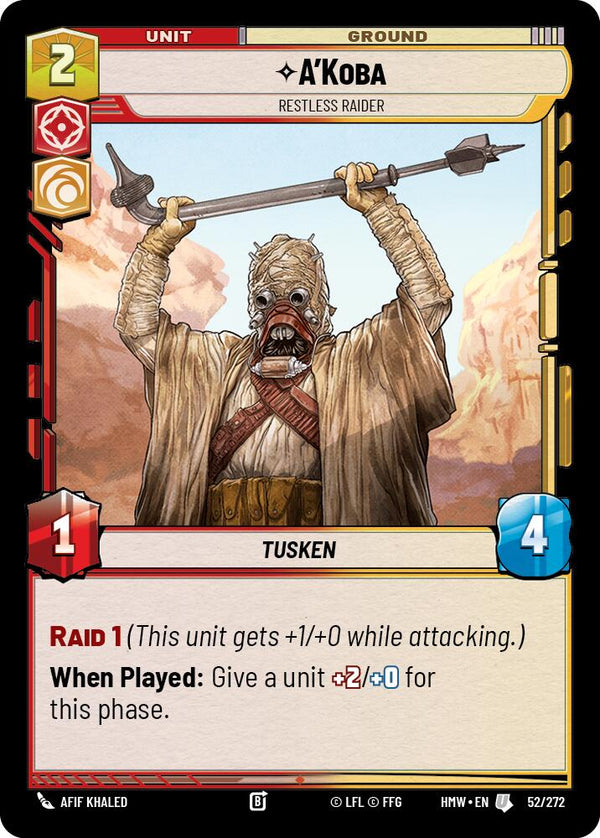 A'Koba - Restless Raider (HMW 52/272) - Star Wars Unlimited