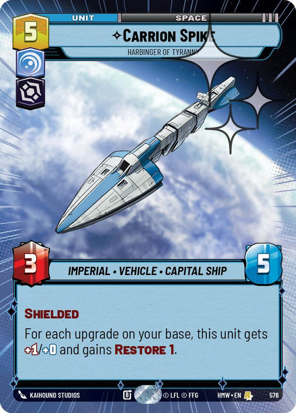 Carrion Spike - Harbinger of Tyranny (Hyperspace Foil) (HMW 576) - Star Wars Unlimited