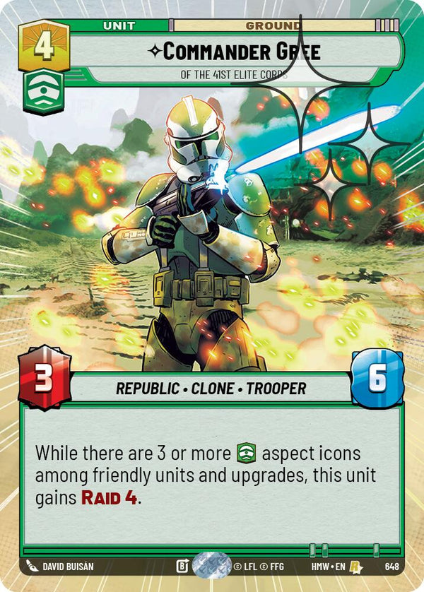 Commander Gree - Of the 41st Elite Corps (Hyperspace Foil) (HMW 648) - Star Wars Unlimited