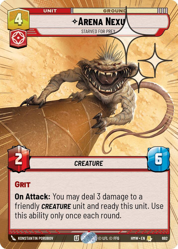 Arena Nexu - Starved for Prey (Hyperspace Foil) (HMW 692) - Star Wars Unlimited
