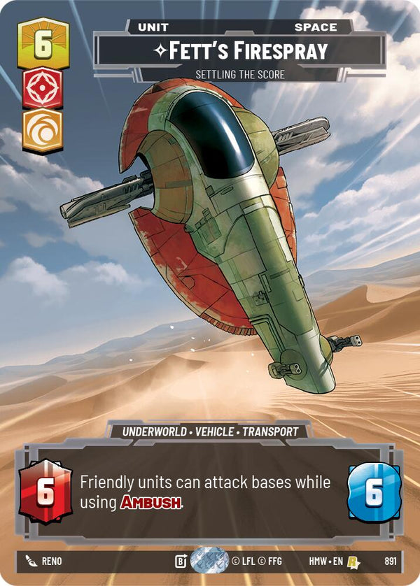 Fett's Firespray - Settling the Score (Prestige Foil) (HMW 891) - Star Wars Unlimited