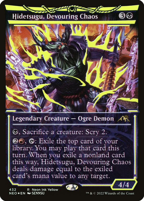 Hidetsugu, Devouring Chaos (Neon Yellow) (WPN Exclusive) - Magic: The Gathering