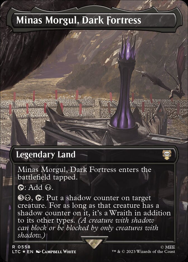 Minas Morgul, Dark Fortress (Borderless) (Surge Foil) - Magic: The Gathering