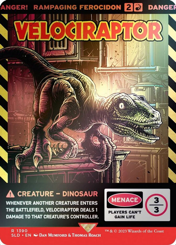 Velociraptor - Rampaging Ferocidon (Rainbow Foil) - Magic: The Gathering