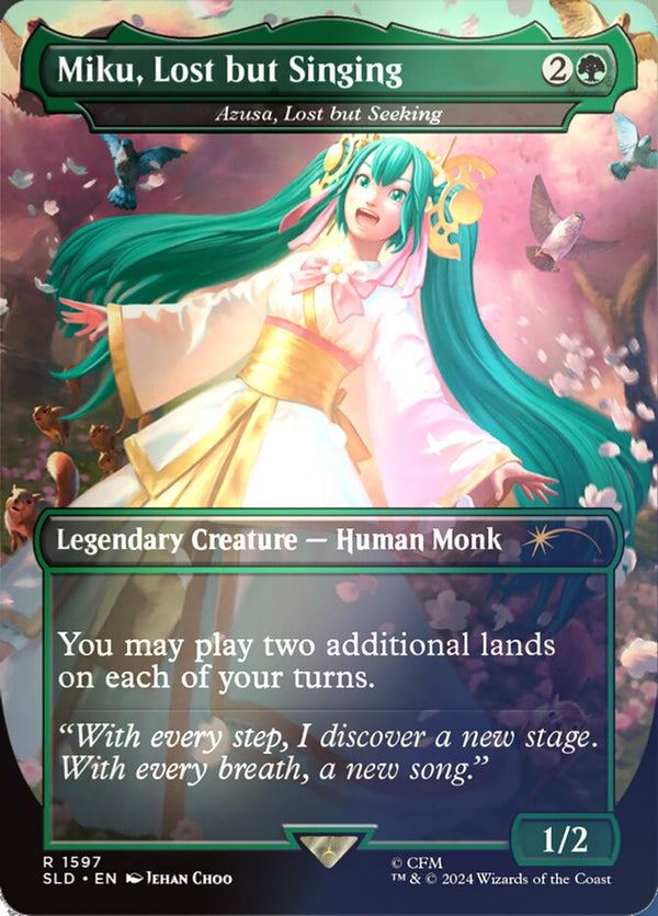 Miku, Lost but Singing - Azusa, Lost but Seeking (Rainbow Foil) - Magic: The Gathering