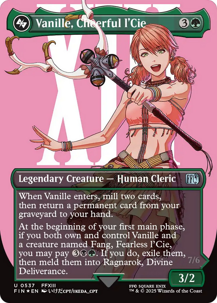 Vanille, Cheerful l'Cie // Ragnarok, Divine Deliverance (Borderless) (Surge Foil) [FINAL FANTASY]