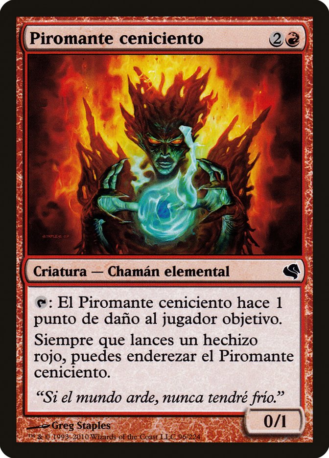 Cinder Pyromancer (Spanish) - "Piromante ceniciento"