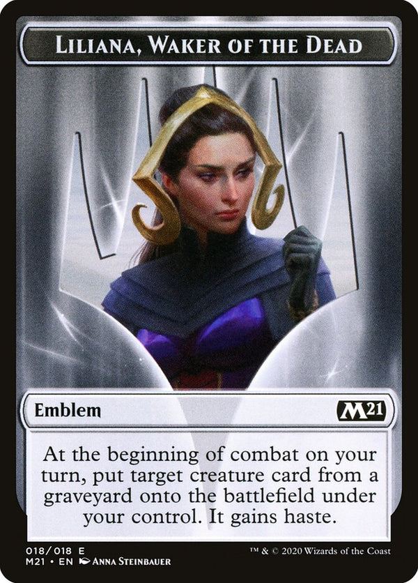 Emblem - Liliana, Waker of the Dead (M21 18) - Magic: The Gathering