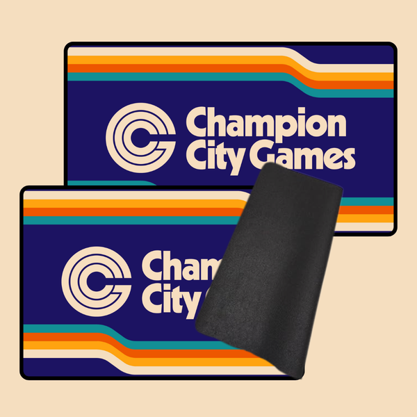 Vintage-Style Champion City Games Stitched Border Playmat - Champion City Games