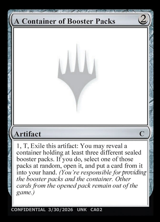 A Container of Booster Packs