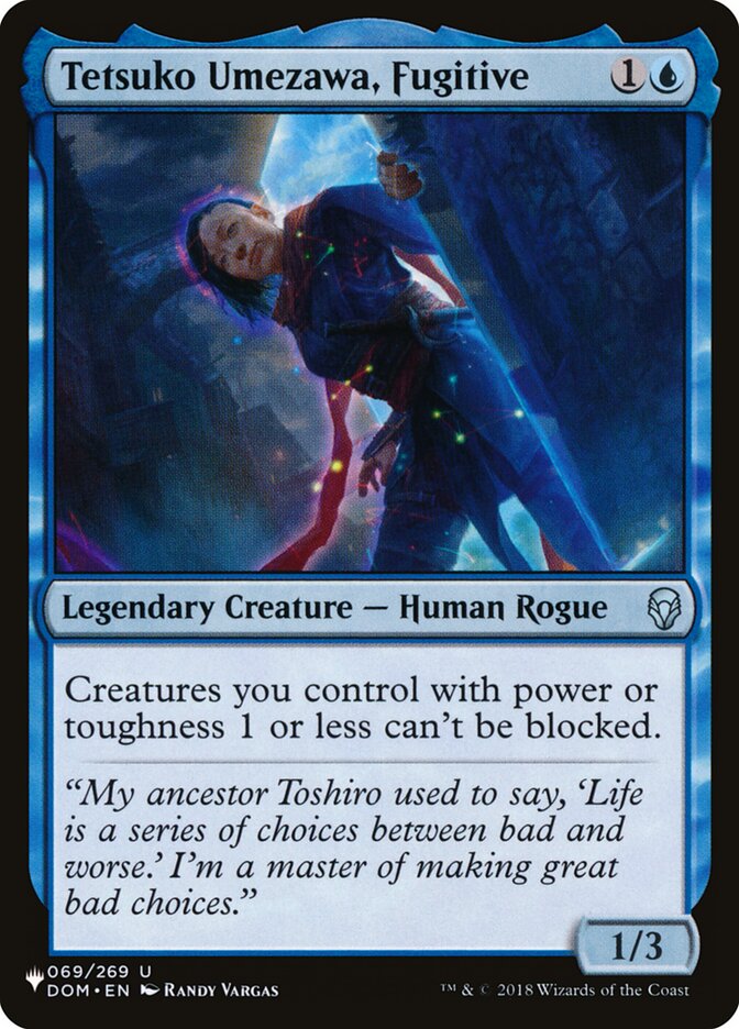 Tetsuko Umezawa, Fugitive (DOM)