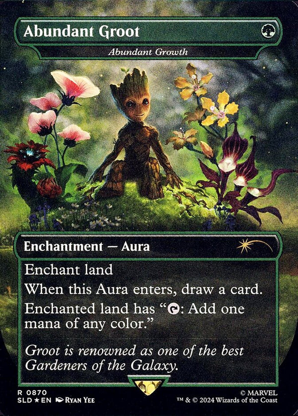 Abundant Groot - Abundant Growth (Rainbow Foil) - Magic: The Gathering