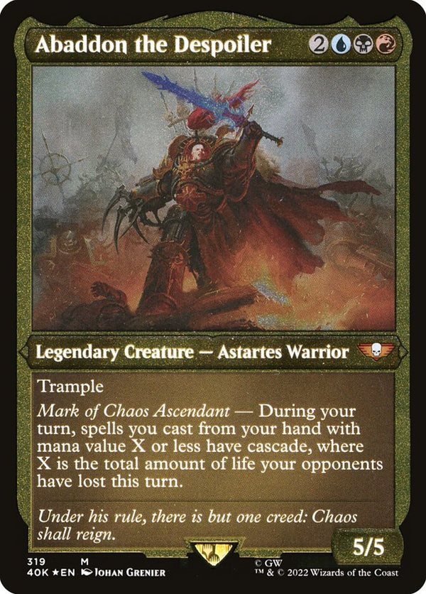 Abaddon the Despoiler (Display Commander) (Foil Etched) - Thick Stock - Magic: The Gathering