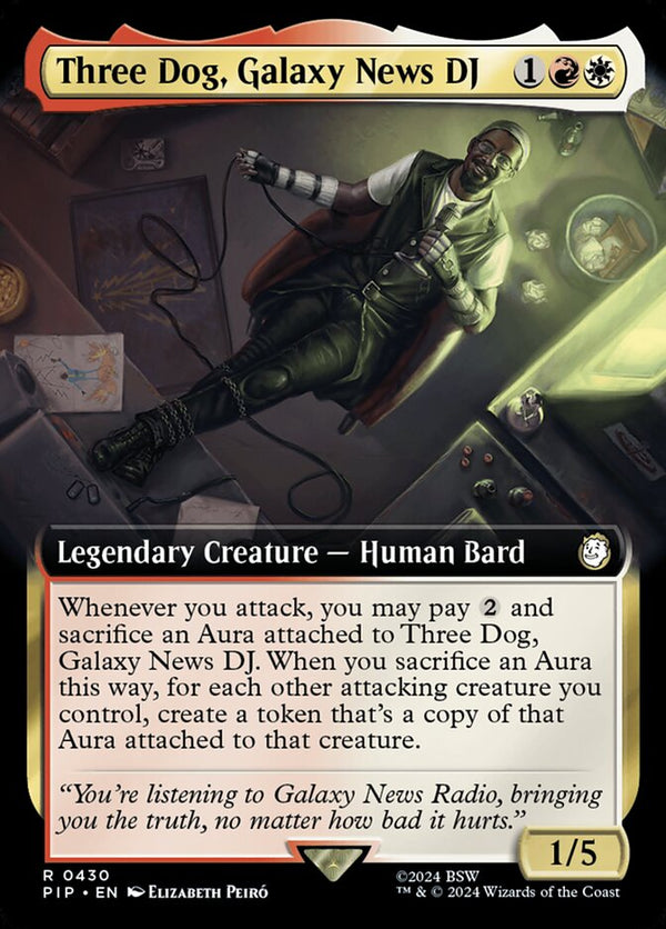 Three Dog, Galaxy News DJ (Extended Art) - Magic: The Gathering