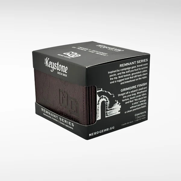 Nerd Gear - The Keystone Deck Box - Remnant Series - Grimoire Dark Brown