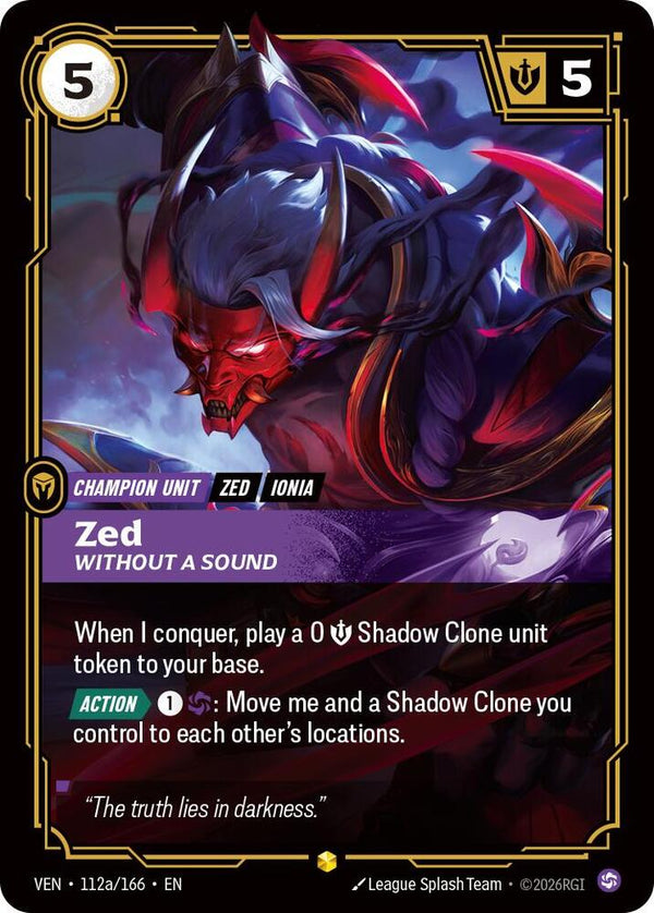 Zed, Without a Sound (Alternate Art) (VEN 112a/166) - Riftbound: League of Legends TCG